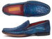 Paul Parkman Men's Blue Genuine Ostrich Opanka Stitched Moccasins (ID#YL94OPK)