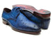 Paul Parkman Men's Ocean Color Genuine Ostrich Derby Shoes (ID#79V22)