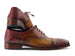 Paul Parkman Men's Genuine Ostrich Captoe Oxfords Green & Burgundy (ID#24XS11)