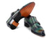 Paul Parkman Men's Cap Toe Double Monkstrap Shoes Green & Blue Patina (ID#2598-5BG)
