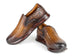 Paul Parkman Men's Brown Woven Leather Slip-On Sneakers (ID#LW204BRW)