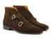 Paul Parkman Double Monkstrap Ankle Boots Brown Suede (ID#8154-SDB)