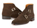 Paul Parkman Double Monkstrap Ankle Boots Brown Suede (ID#8154-SDB)