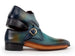 Paul Parkman Men's Single Monkstrap Shoes Turquoise & Brown (ID#69V7U)