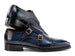 Paul Parkman Men's Goodyear Welted Double Monkstrap Shoes Navy (ID#9468-NVY)