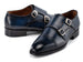 Paul Parkman Men's Goodyear Welted Double Monkstrap Shoes Navy (ID#9468-NVY)