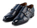Paul Parkman Men's Goodyear Welted Double Monkstrap Shoes Navy (ID#9468-NVY)