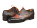 Paul Parkman Men's Goodyear Welted Wingtip Oxford Shoes Green & Brown (ID#E271)
