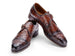 Paul Parkman Men's Genuine Ostrich Skin Monkstrap Shoes Brown (ID#91BRW68)