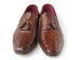 Paul Parkman Men's Brown Crocodile Embossed Calfskin Tassel Loafer (ID#PP2281-BRW)