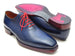 Paul Parkman Goodyear Welted Wholecut Oxfords Navy Blue Hand-Painted (ID#044CR)