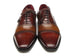 Paul Parkman Men's Captoe Oxfords - Camel / Red Hand-Painted Leather Upper and Leather Sole (ID#024-CML-BRD)