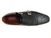 Paul Parkman Men's Double Monkstraps Black Crocodile Embossed Calfskin (ID#045BK41)