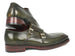 Paul Parkman Men's Double Monkstrap Goodyear Welted Shoes Green (ID#061-GREEN)