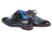 Paul Parkman Turquoise & Brown Medallion Toe Derby Shoes (ID#6584-TRQ)
