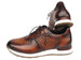 Paul Parkman Men's Brown Hand-Painted Woven Leather Sneakers (ID#LW205BRW)