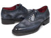 Paul Parkman Men's Triple Leather Sole Wingtip Oxfords Blue (ID#027-TRP-BLU)