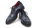 Paul Parkman Men's Triple Leather Sole Wingtip Oxfords Blue (ID#027-TRP-BLU)