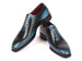 Paul Parkman Men's Black & Blue Wholecut Oxfords (ID#KR884BLU)