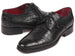 Paul Parkman Black Crocodile Embossed Calfskin Goodyear Welted Derby Shoes (ID#5254BLK)