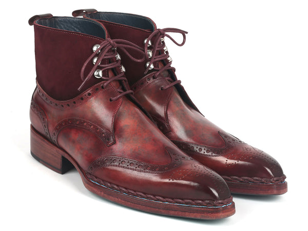 Paul Parkman Men s Norwegian Welted Wingtip Leather and Suede Boots I PAUL PARKMAN UK