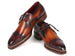 Paul Parkman Norwegian Welted Cap Toe Derby Shoes Bordeaux & Brown (ID#8508-BRW)