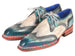 Paul Parkman Norwegian Welted Wingtip Derby Shoes Blue & Grey (ID#8506-BLU)