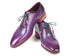 Paul Parkman Opanka Construction Purple Hand-Painted Oxfords (ID#OPK66KD)