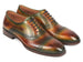 Paul Parkman Men's Cap Toe Oxfords Green & Brown (ID#266GB79)