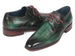 Paul Parkman Men's Green Medallion Toe Derby Shoes (ID#6584-GRN)