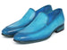 Paul Parkman Perforated Leather Loafers Turquoise (ID#874-TRQ)