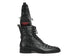 Paul Parkman Men's Black Croco Embossed Leather Lace-Up Boots (ID#BT744-BLK)