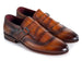 Paul Parkman Men's Kiltie Monkstrap Shoes Brown Leather (ID#12BR95)