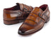 Paul Parkman Men's Kiltie Monkstrap Shoes Brown Leather (ID#12BR95)