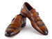 Paul Parkman Men's Kiltie Monkstrap Shoes Brown Leather (ID#12BR95)