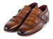 Paul Parkman Men's Kiltie Monkstrap Shoes Brown Leather (ID#12BR95)