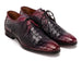 Paul Parkman Men's Black & Purple Crocodile Textured Leather Derby Shoes (ID#1438BPR)