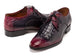 Paul Parkman Men's Black & Purple Crocodile Textured Leather Derby Shoes (ID#1438BPR)