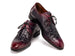 Paul Parkman Men's Black & Purple Crocodile Textured Leather Derby Shoes (ID#1438BPR)