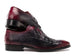 Paul Parkman Men's Black & Purple Crocodile Textured Leather Derby Shoes (ID#1438BPR)