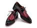 Paul Parkman Men's Hand-Welted Black & Red Leather Wingtip Derby Shoes (ID#170KRBRD)