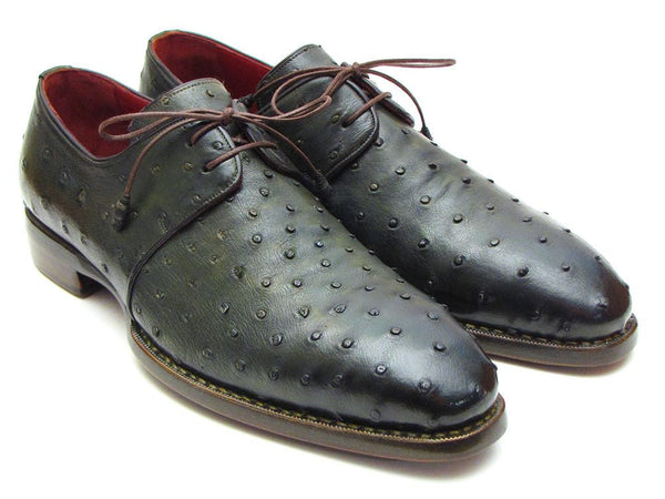 Paul Parkman Goodyear Welted Green Genuine Ostrich Derby Shoes (ID#31VL74)