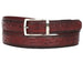 PAUL PARKMAN Men's Bordeaux Genuine Ostrich Belt (ID#B04-BRD)