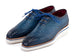 Paul Parkman Men's Blue Woven Leather Smart Casual Shoes (ID#182-WVN-BLU)