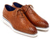 Paul Parkman Men's Woven Leather Smart Casual Shoes Camel Brown (ID#182-WVN-CML)