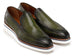 Paul Parkman Men's Smart Casual Perforated Leather Loafers Green (ID#186-PR-GRN)