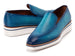 Paul Parkman Men's Smart Casual Perforated Leather Loafers Turquoise (ID#186-PR-TRQ)