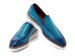 Paul Parkman Men's Smart Casual Perforated Leather Loafers Turquoise (ID#186-PR-TRQ)
