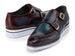 Paul Parkman Men's Smart Casual Monkstraps Blue & Bordeaux Patina (ID#189-BLU-BRD)