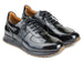 Paul Parkman Men's Black Polished Leather Sneakers (ID#LP208BLK)